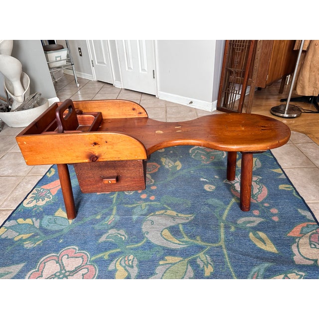 Brown Early 20th Century Handcrafted Cobbler’s Bench Coffee Table For Sale - Image 8 of 12