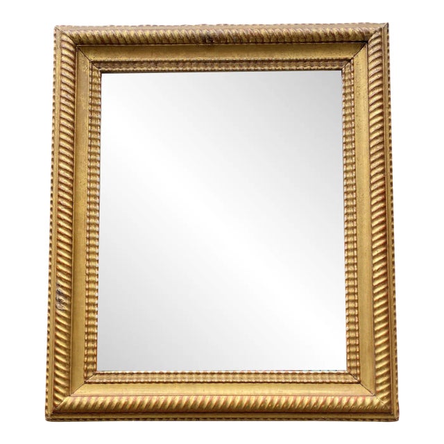French 1920's Mirror With Carved Gilt Wood Frame For Sale