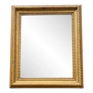 French 1920's Mirror With Carved Gilt Wood Frame