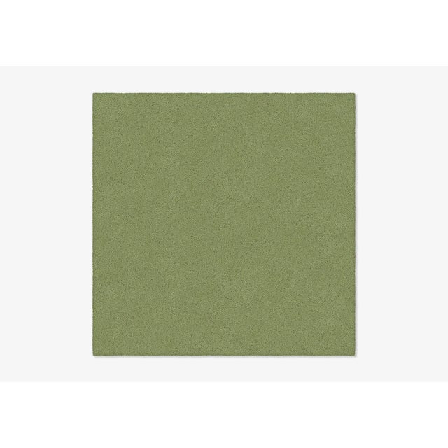 Contemporary Light Green Square Plain Rug from Marqqa For Sale - Image 3 of 3