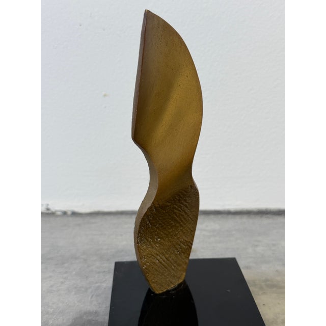 Bronze Brazilian Modern Bronze Sculpture on Black Acrylic Base, 1990s For Sale - Image 8 of 11