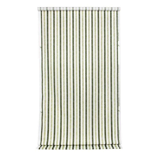 Contemporary Palm Orleans Audubon Green Mitered Stripe Euro Pillow Shams- Set of 2 For Sale - Image 3 of 3