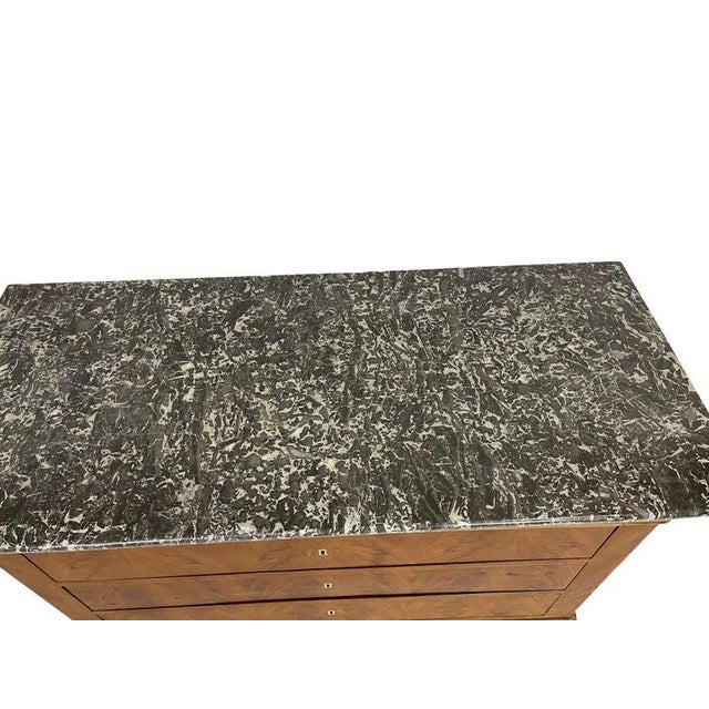 19th Century Louis Philippe Bleached Burled Walnut & Grey Marble Top Commode For Sale In Boston - Image 6 of 13