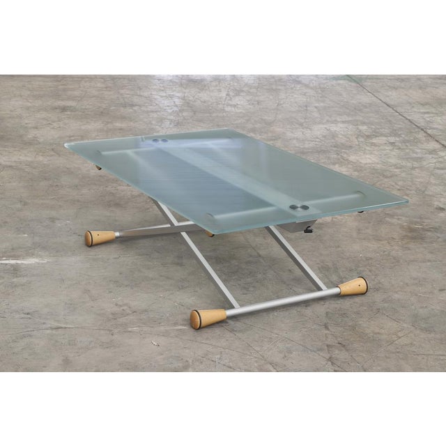 Extendable Side Table in Glass with Steel Structure For Sale - Image 14 of 17