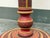 Burgundy Hand-Painted Round Pedestal Game Table, Vintage For Sale - Image 8 of 12