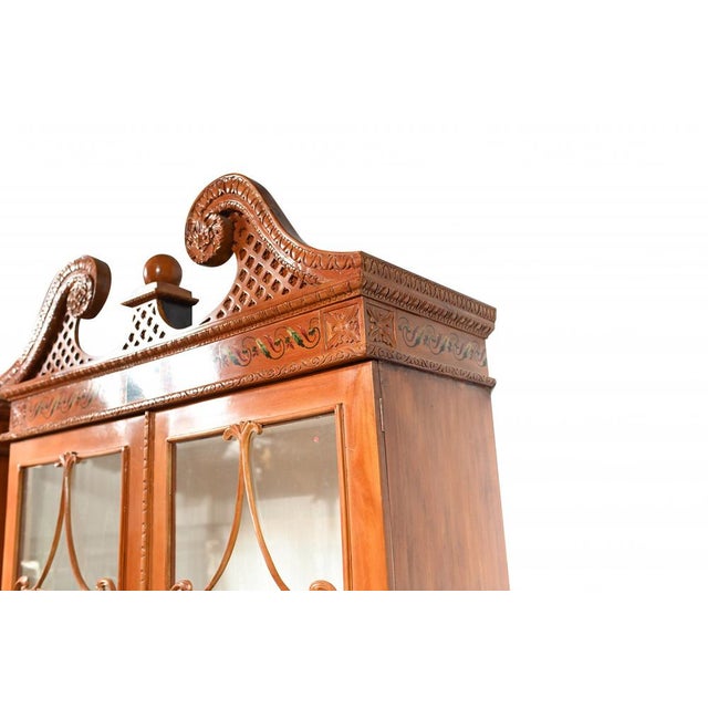 Antique Chippendale Display Cabinets in Satinwood, 1920s, Set of 2 For Sale - Image 13 of 18