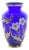 Bohemian Czech Hand-Blown Cobalt Blue Enamel & Fire-Gilt Cabinet Vase 8" For Sale