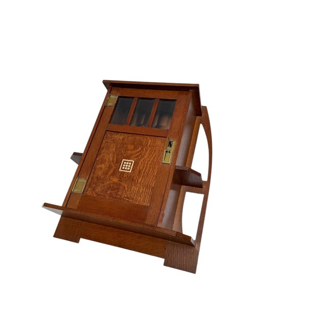 Arts & Crafts Wall Cabinet in Oak from Onder den Sint Maarten, 1900s For Sale - Image 3 of 10