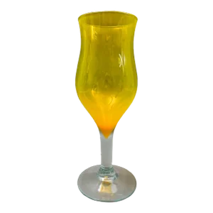 Mid 20th Century Blenko Mid-Century Modern Jonquil Yellow Giant Hand Blown Art Glass Goblet Vase