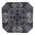 Antique Japanese Blue & White Octagonal Plate With Floral and Bamboo Motifs For Sale