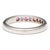 Sleek white gold cradles stunning rubies and breathtaking diamonds in this elaborate channel ring, creating a hidden...