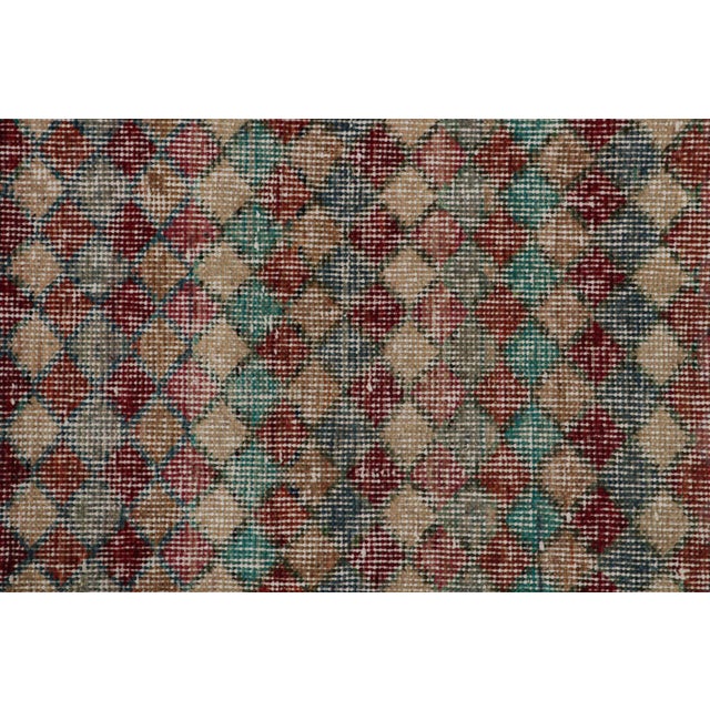 1960s Vintage Zeki Müren Art Deco Rug With Geometric Patterns For Sale In New York - Image 6 of 7