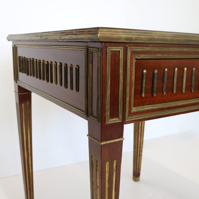 20th Century Neoclassical-style Mahogany Brass Table For Sale In New York - Image 6 of 9