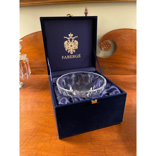 Mid 20th Century Faberge Crystal Bowl in Box For Sale - Image 5 of 5