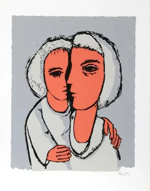 1969 Frank Kleinholz "Mother and Daughter" Print