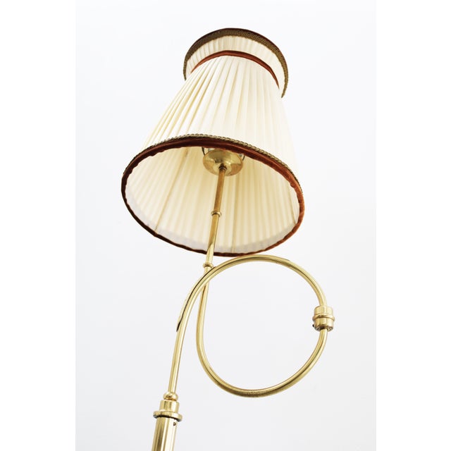 Metal Mid-Century Swedish Brass Floor Lamp in the style of Josef Frank, 1960s For Sale - Image 7 of 12