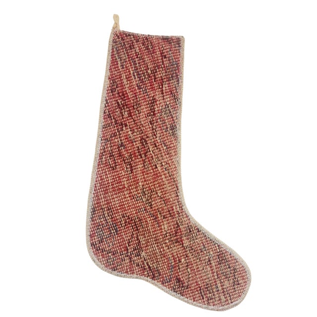 45 X 30 Cm Vintage Kilim Christmas Stocking, Handwoven Wool Boho Xmas Decor, One of a Kind Turkish Rug Stocking, Rustic Holiday Gift For Sale - Image 4 of 6