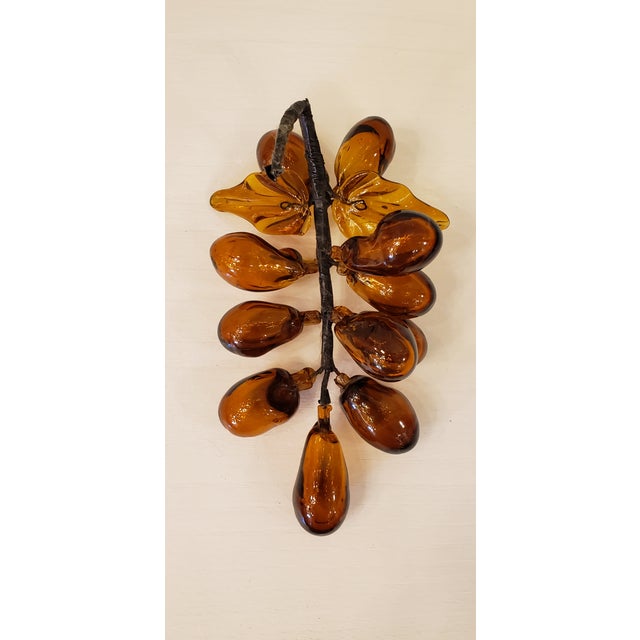 Handmade Murano Glass Grape Cluster Figurine - White, Italian Art Glass Table Decor & Paperweight