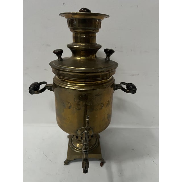 Antique Russian Samovar in Yellow Copper, 1800s For Sale - Image 6 of 12