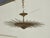 Metal Mid 20th Century Spanish Midcentury Gilt Metal Sunburst Chandelier with Wavy Rays For Sale - Image 7 of 12