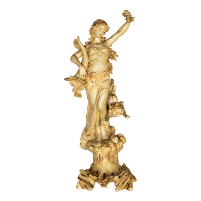 Art Nouveau Fortuna Goddess Tyche in Porcelain, 20th Century For Sale