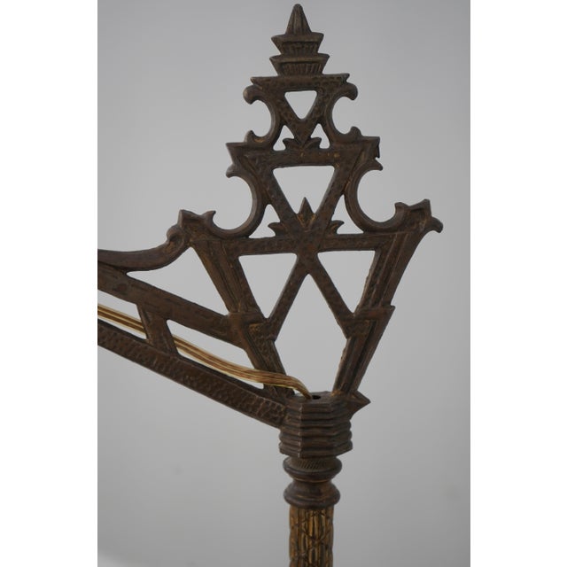 Vintage Art Deco Brass & Alabaster Floor Lamp For Sale - Image 10 of 11