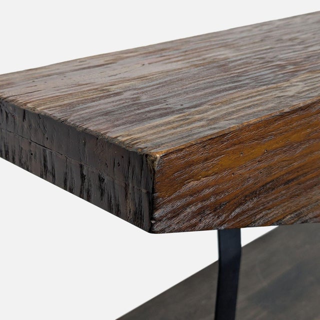 2010s Uttermost Reclaimed Wood Console on Steel Legs For Sale - Image 5 of 7