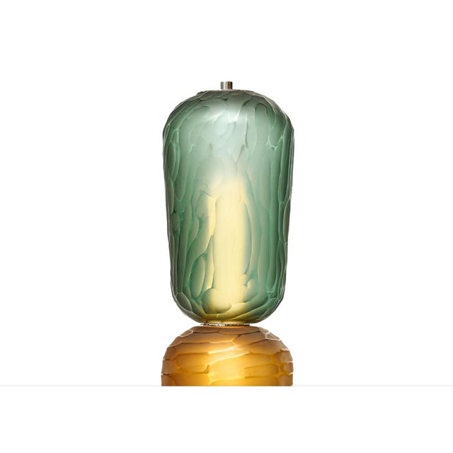 Chrome Murano Glass Style Totem Floor Lamp, Chrome For Sale - Image 8 of 8