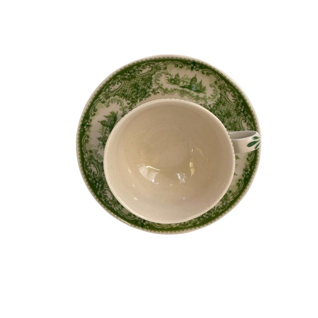 Late 20th Century Late 20th Century Italian Reproduction Green and White China Tea Set - 24 Pieces For Sale - Image 5 of 12