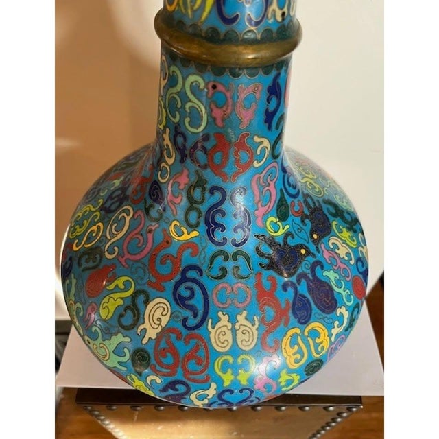 Vintage Large Chinese Cloisonne Goose Censer Bird Sculpture Vessel Qianlong Mark For Sale - Image 9 of 12