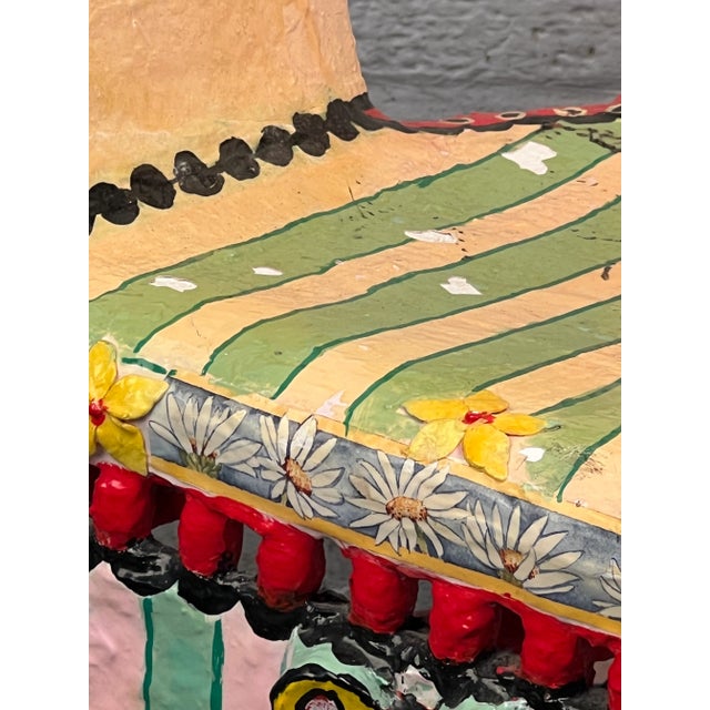 Sculpture Materials Unique Hand Painted Children's Rocking Chair For Sale - Image 7 of 8