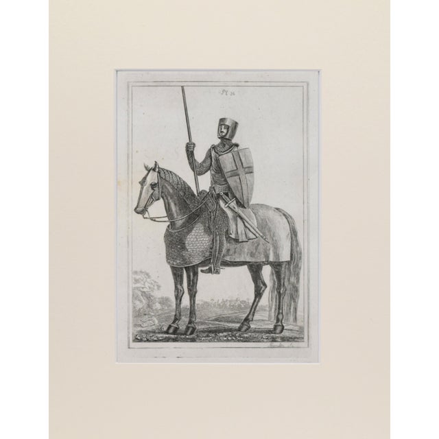 Early 19th Century 19th Century Engravings of Medeival English Knights on Horseback in Suits of Armour 1801- A Pair For Sale - Image 5 of 9