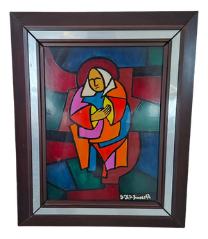 S. F. Di Biase, Madonna, 1974, Enamel on Glass