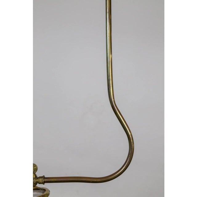 Late 19th Century Victorian J-Style Ceiling Light Fixture With Etched Glass Shade For Sale - Image 9 of 12