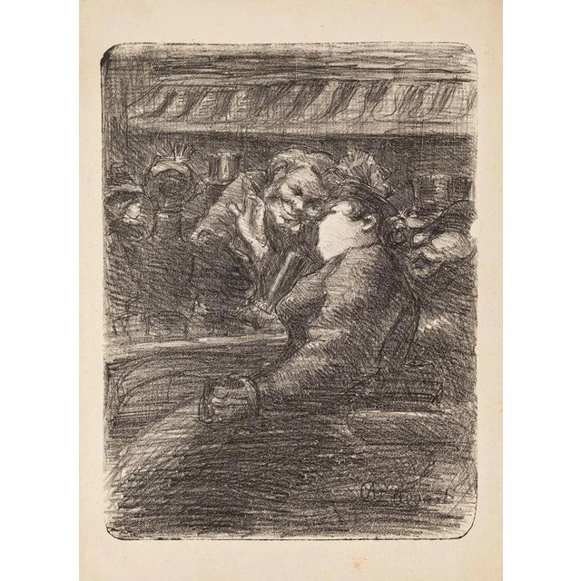 Conversation is an original lithograph artwork realized by Adolphe Albert (1855-1938). Signed on the plate, The state of...