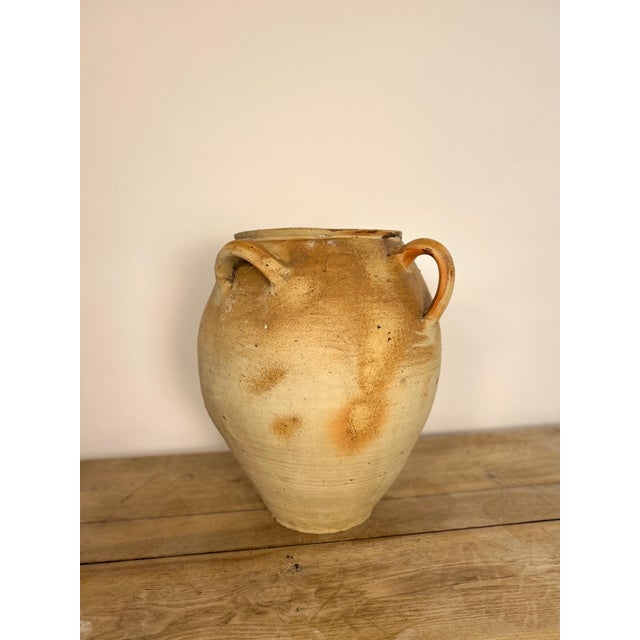 French Provincial 19th Century Three Handle Sandstone Urn For Sale - Image 3 of 5