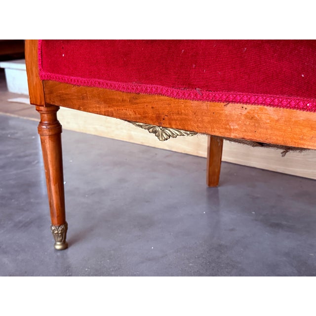 Mid 20th Century French Club Chairs in Red Velvet Upholstery For Sale - Image 9 of 18