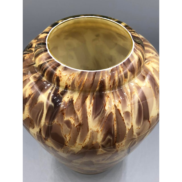 Large Murano Scavo Glass Tartaruga Vase, Tortoiseshell / Marble Design, Italy, 1970s For Sale - Image 4 of 13