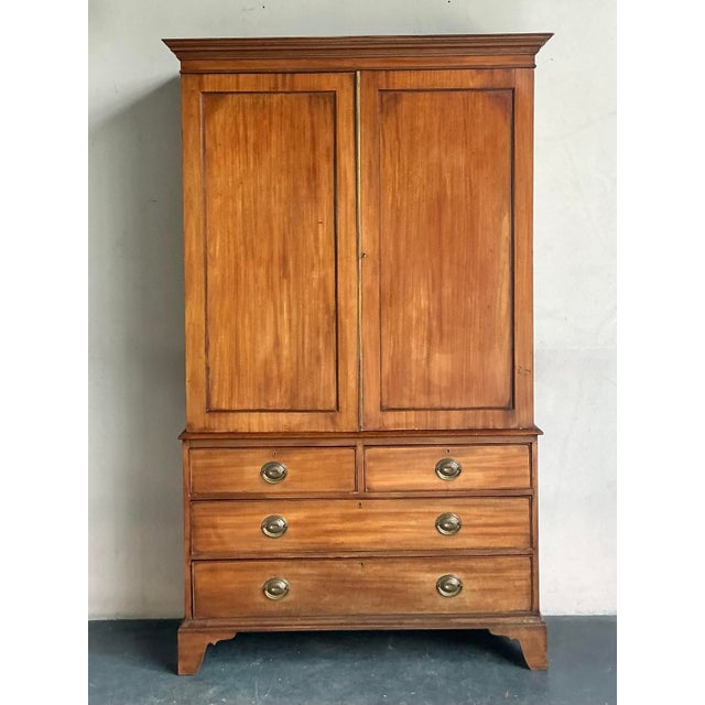 Vintage Regency Federal Mahogany Linen Press For Sale - Image 4 of 7