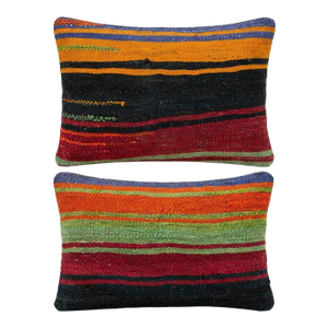 Modern Kilim Lumbar Pillow Cover 14'' X 20'' & 14'' X 24'' - Set of Two