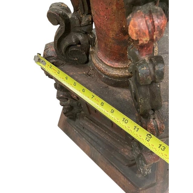 Antique European Carved & Polychrome Wood Ecclesiastical Lectern With Ihs Christogram For Sale - Image 14 of 16