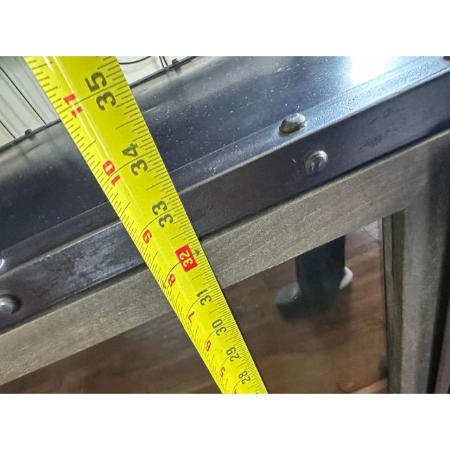 Industrial Riveted Metal & Glass Display Cabinet / Credenza For Sale In Los Angeles - Image 6 of 10