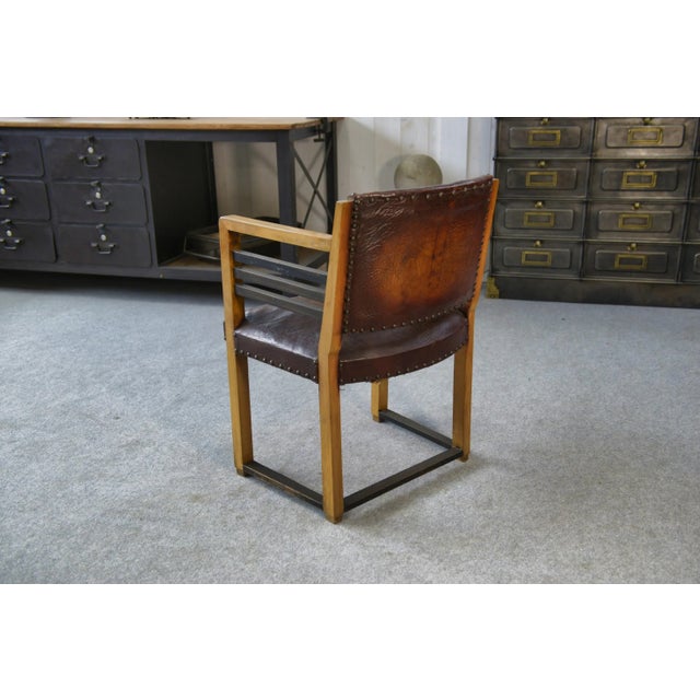 1940s Modern Leather Armchair, 1940s For Sale - Image 5 of 10