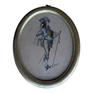 1930s Don Juan, (Early Print) Borghese French Print With Gold Oval Frame