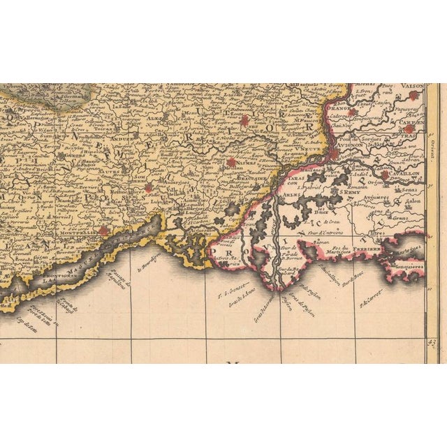 Copper Antique Map of Languedoc and Southern France from Gerard and Leonard Valck, 1700 For Sale - Image 8 of 11
