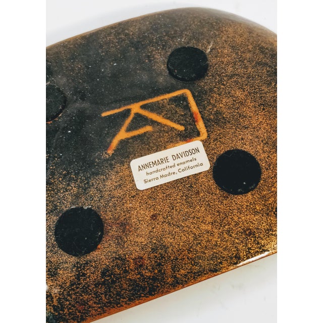 Abstract California Mid Century Abstract Green Enamel Dish Artist Davidson For Sale - Image 3 of 5