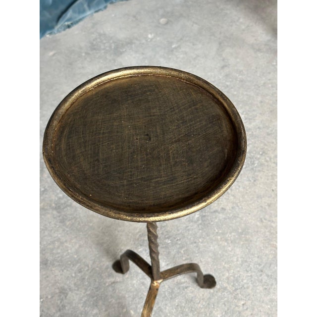 Gilt Iron Drinks Table With a Twisted Stem For Sale - Image 9 of 11