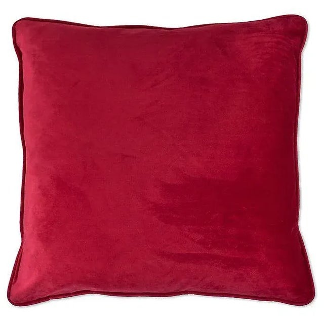 Ruby Red Contemporary Red Italian Velvet Pillows - Pair For Sale - Image 8 of 8