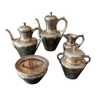 An American Silver Five-Piece Tea and Coffee Service Mark of Tiffany & Co., New York. Circa 1865 For Sale