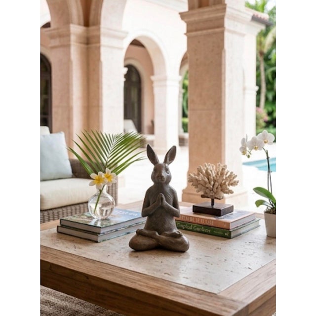 Vintage Cast Iron Meditating Yoga Hare Statue For Sale - Image 12 of 12